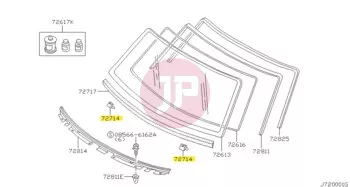 NISSAN 72714-0P005 - SPACER GLASS A