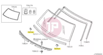 NISSAN 72714-0P005 - SPACER GLASS A