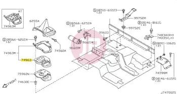 NISSAN 74963-VB000 - Karosszéria gumitömítés váltókar