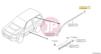 NISSAN 76846-VB100 - Tetődíszléc végzáró kupak
