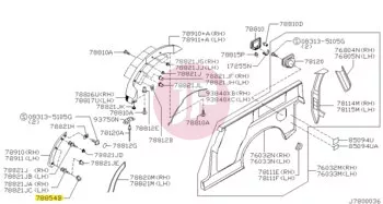 NISSAN 76848-VB000 - GROMMET RUBBER