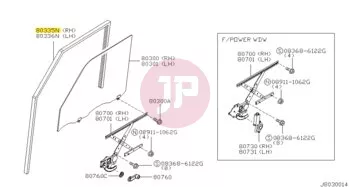 NISSAN 80330-VS90A - GLASS RUN RUBBER-FRONT DOOR,RH