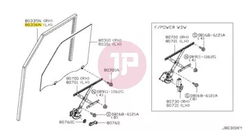 NISSAN 80331-VS90A - GLASS RUN RUBBER-FRONT DOOR,LH