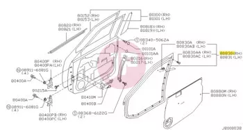 NISSAN 80830-VB002 - WSTRIP ASSY-FR