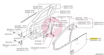 NISSAN 80860-VD22B - Párazáró fólia jobb első