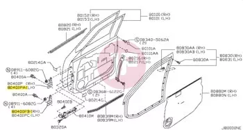 NISSAN 82420-2J00A - HINGE ASSY-RR D