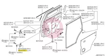NISSAN 82421-2J00A - HINGE ASSY-RR D