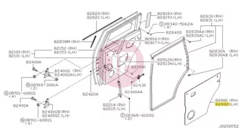 NISSAN 82861-VD22B - Párazáró fólia bal hátsó