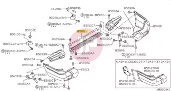 NISSAN 85014-VB02A - BUMPER-REAR