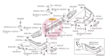 NISSAN 85014-VB02A - BUMPER-REAR
