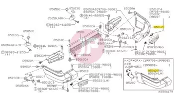 NISSAN 85024-VB000 - BUMPER-REAR RH
