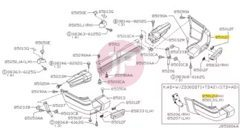 NISSAN 85024-VC200 - BUMPER-REAR RH