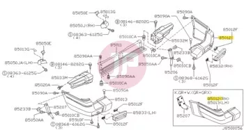 NISSAN 85024-VC200 - BUMPER-REAR RH