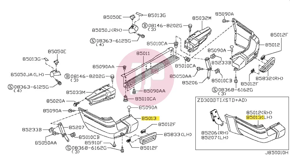 BUMPER-REAR LH