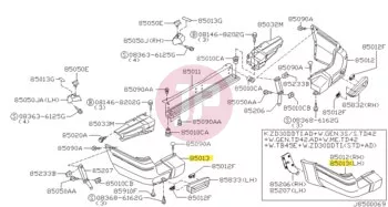 NISSAN 85025-VC200 - Bal hátsó lökhárító sarok, lámpahely nélkül