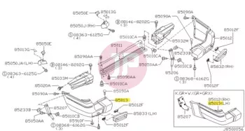 NISSAN 85025-VC200 - BUMPER-REAR LH