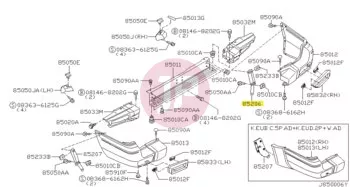 NISSAN 85044-VB000 - BRACKET-BUMPER