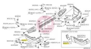 NISSAN 85045-VB000 - BRKT-BMPR RR,LH