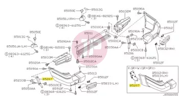 NISSAN 85045-VB000 - BRKT-BMPR RR,LH