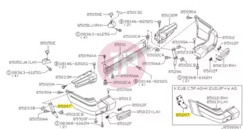 NISSAN 85045-VB000 - BRKT-BMPR RR,LH