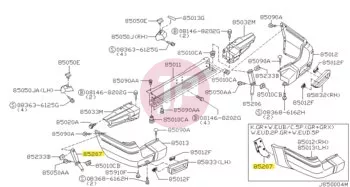 NISSAN 85045-VC200 - BRKT-BMPR RR,LH