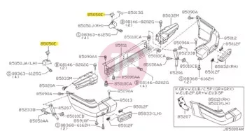 NISSAN 85284-VB000 - Hátsó lökhárító patent