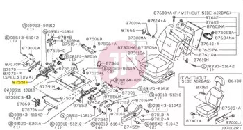 NISSAN 87552-VD01H - Üléssín bal belső