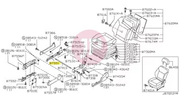 NISSAN 87552-VD01H - RAIL ASSY-INR L
