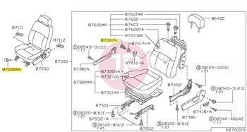 NISSAN 87850-VC00B - BRACKET-BELT ST