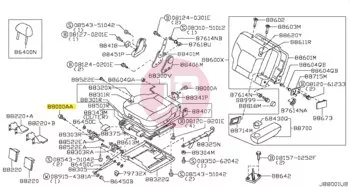 NISSAN 87850-VC00B - BRACKET-BELT ST