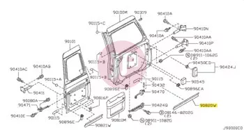 NISSAN 90820-VC300 - SEAL-BACK DOOR