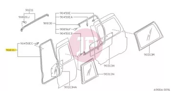 NISSAN 90831-VB06A - WEATHERSTRIP-BA