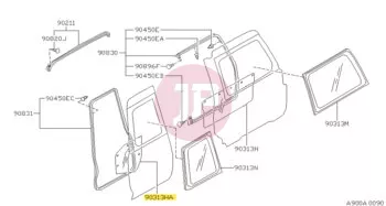 NISSAN 90861-VB000 - SCREEN RR WDW