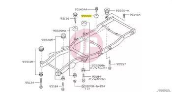 NISSAN 95155-C6000 - RUB-BODY MTG 4T