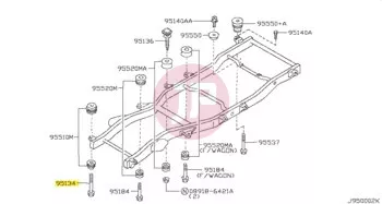 NISSAN 95516-VD300 - Karosszériatartó bak csavar