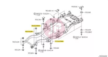 NISSAN 95520-06J0A - Body Mount Bushing
