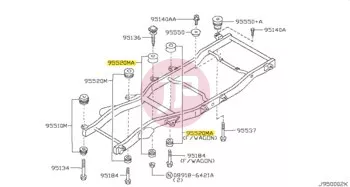 NISSAN 95520-06J0A - RUBBER-BODY MOU