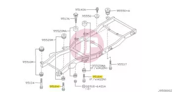 NISSAN 95526-VD300 - Karosszériatartó bak csavar