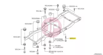NISSAN 95556-VD300 - BOLT-BODY,5TH