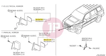 NISSAN 96365-3S305 - MIRROR-GLASS RH