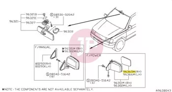 NISSAN 96365-3S305 - MIRROR-GLASS RH