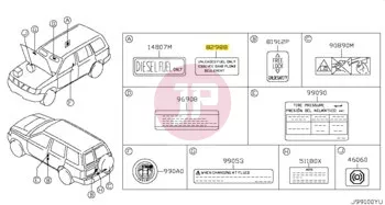 NISSAN 99083-1E600 - LABEL CAUTION