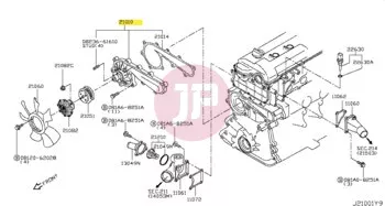 NISSAN B1010-VC225 - Vízpumpa TB48
