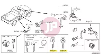 NISSAN H0561-C994E - KEY-BLANK,MASTER