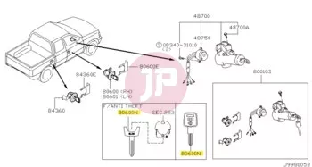 NISSAN H0564-5M400 - Nyers kulcs