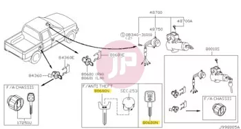 NISSAN H0564-5M400 - Nyers kulcs