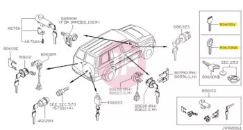 NISSAN H0564-9H210 - KEY-BLANK,MASTR