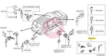 NISSAN K9810-VD36B - Lock Cylinder Set