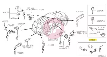 NISSAN K9810-VD36B - KEY-LOCK