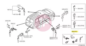 NISSAN K9810-VD36B - Lock Cylinder Set
